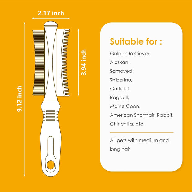 PetSpa™ 2-in-1 Grooming Brush & Deshedding Comb