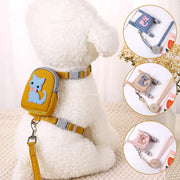 Pet Backpack with Teddy Bear and Traction Rope