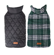 Waterproof Reversible Plaid Dog Jacket for Pets